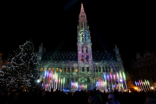 Light show in Grand Place