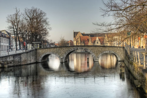 Bridge Over Canal In Bruges