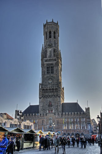 Clock Tower In Bruges